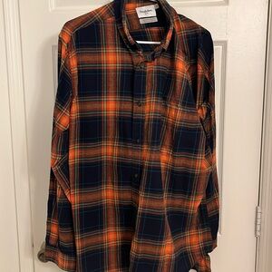 Blue and orange button down shirt. Goodfellow brand.. size xl.. worn once.